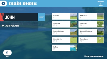 Toptracer Game Selection Menu